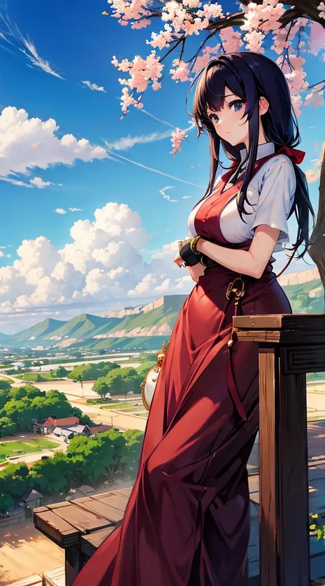 anime,nostalgic,High resolution,woman,countryside,clear sky