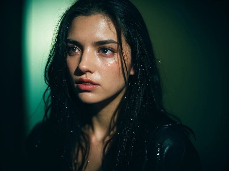 Best quality, masterpiece, ultra high res, (photorealistic:1.4), raw photo, 1girl,
wet hair, wet body, water drop on the skin, directed by shane mcmellen, in the style of neon-lit pop art, photo taken with ektachrome, distorted portraiture, surreal sculptu...