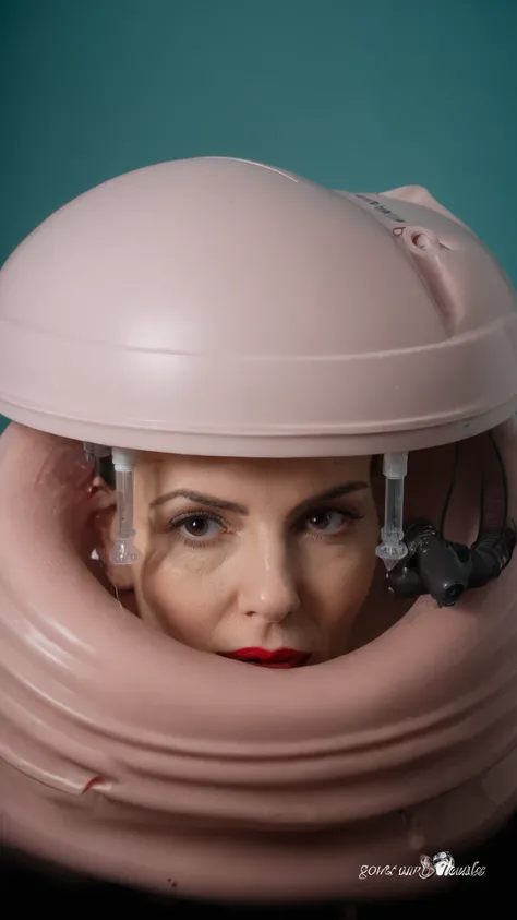 Coiffure, lavage de cerveau, Casque cerveau du King, tube dans l&#39;oreille, thought control, boucles d&#39;oreilles créoles en or , corps nu, augmentation mammaire, corps nu , chauve, huge dark red lips, machine à lait maternel, vaginal penetration , Fel...