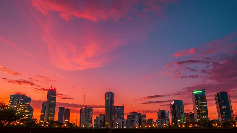 The cityscape dyed bright red at sunset。On the road, there were office workers and high school girls on their way home.。No matter who sees it「beautiful」I want what I think。ghibli style stuff。