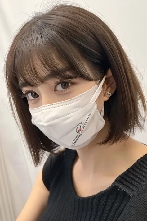 (table top, highest quality、ultra high resolution、face focus focus、focus on the sides、navel focus、decolletage focus、very attractive beauty、Add intense highlights to your eyes、look closely at the camera:1.4、Absolutely beautiful bangs:1.4、Brunette short bob ...