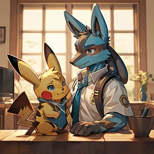 Crie um Pokémon unity Lucario Pikachu
