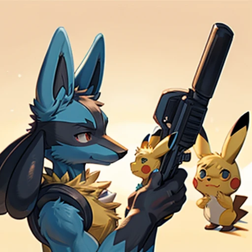 Crie um Pokémon unity Lucario Pikachu
