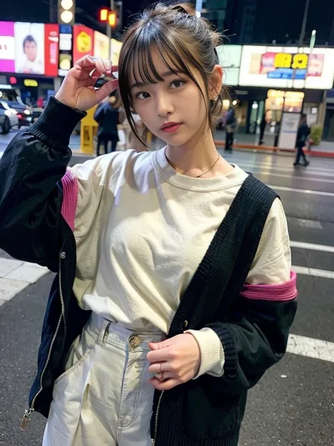 Ordinary woman in plain clothes、Harsh flash photography、[photos realistic]!!,Candid flash photography、magnifica、Masa Nakayama、flash photo、Sui Ishida、Do not copy hands、young female 、、Promotional photos、Cute clothes、Beautiful clothes、short-hair、10 generation...