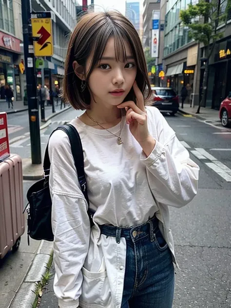 Ordinary woman in plain clothes、Harsh flash photography、[photos realistic]!!,Candid flash photography、magnifica、Masa Nakayama、flash photo、Sui Ishida、Do not copy hands、young female 、、Promotional photos、Cute clothes、Beautiful clothes、short-hair、10 generation...