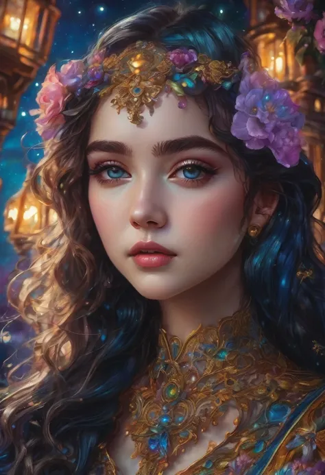 Tarot Cards, aesthetic, a girl reading tarot cards,smiling girl,beautiful detailed eyes,detailed lips,tarot cards,ancient tarot deck,illustrated tarot cards,vibrant colors,mystical atmosphere,magical garden,flowers blooming,moonlight,night sky,soft glow,ar...