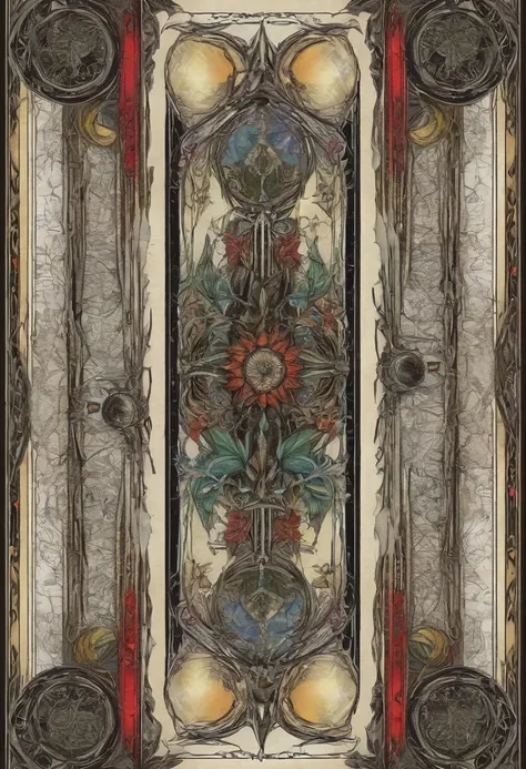 Tarot card border, by SL Macgregor Mather, best quality, masterpiece, very aesthetic, perfect composition, intricate details, ultra-detailed