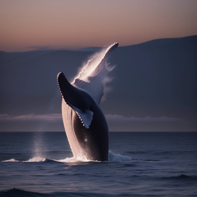 there is a large whale that is swimming in the water, blue whale, humpback whale, the blue whale crystal texture, written by mat...