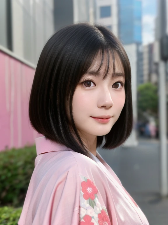 (kawaii 24 year-old japanese girl, nogizaka idol, korean idol), (glossy black hair, medium bob cut:1.3), (extra rounded face, fo...