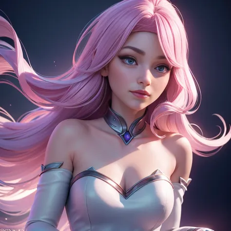 (elsa frozen-rose quartz su mezclando modelos .) (ultra fusion) highly detailed cg unity 8k wallpaper, style shot, complex, high...