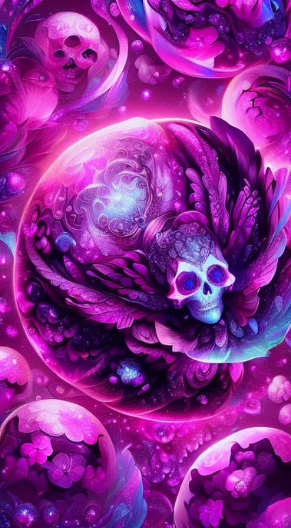 extra  detail arts 8k ,standing,beautiful skull goddess,softly illuminated skull,beautiful skull,flowing feathers,perfect features,perfect skeleton features,fluorescent semi-transparent clothes,sitting in space between celestial bodies,black background wit...