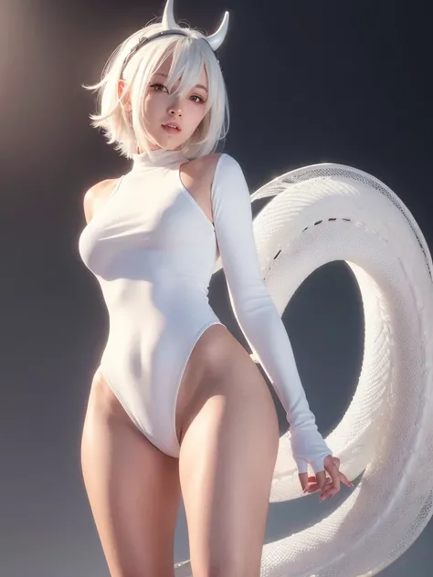 Full body, white hair, ((dragoon: 1.2)), blunt head, masterpiece, best quality, official art, very detailed CG unity 8k wallpaper, 1 girl, super high resolution, (realism: 1.4), primetime lighting, sweater dress, (upper body), (Sagiart: 1), (platinum short...