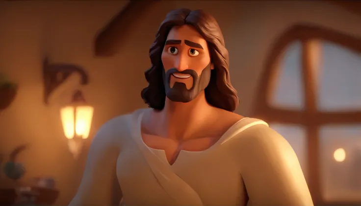 um desenho animado jesus recebendo um homem no céu animated film, 3d animado movie, ainda animado, filme animado, inspirado em Johannes Helgeson, Jesus wasted on a , animated film, animated film ainda, renderizado em corona, Epic lighting, 3d animado, Anim...