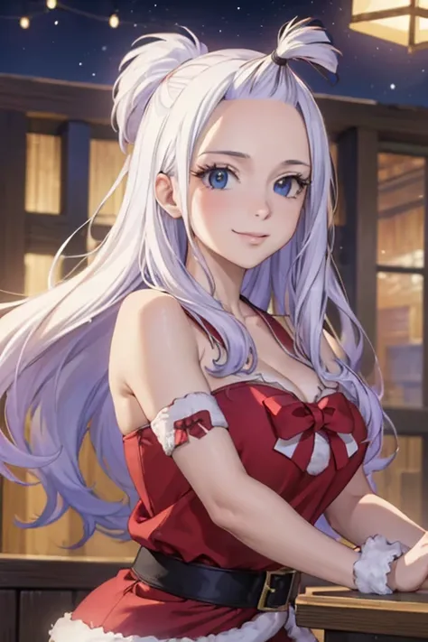 (best quality,4k,8k,highres,masterpiece:1.2),ultra-detailed,realistic,photorealistic:1.37, Mirajane Strauss With a beautiful smile wearing a Santa Claus outfit  