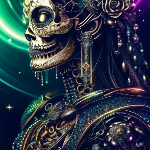 (masterpiece, best quality: 1.2), goddess of death, ultra detailed, highest detail, (body horror: 1.4), (biomachine: 1.3), (bloody: 1.2), perfect skull, perfect skeleton, beautiful skull, waves of light eminating from the goddess, death incarnate, omniscie...