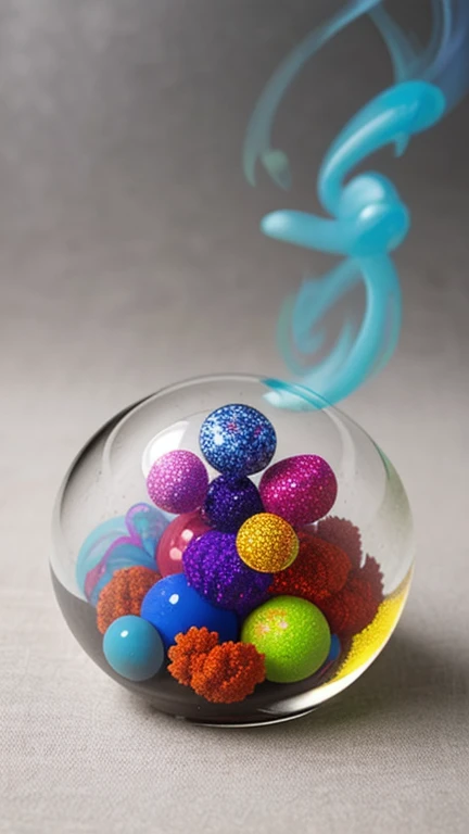 rich and colorful_smoke, Murano glass paperweight 