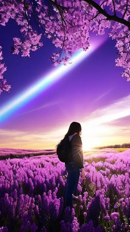 purple色の背景，jewel in the middle，light shines，purple