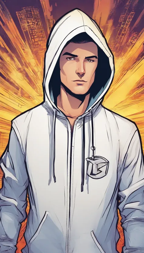 White  guy in a hoodie with electric powers