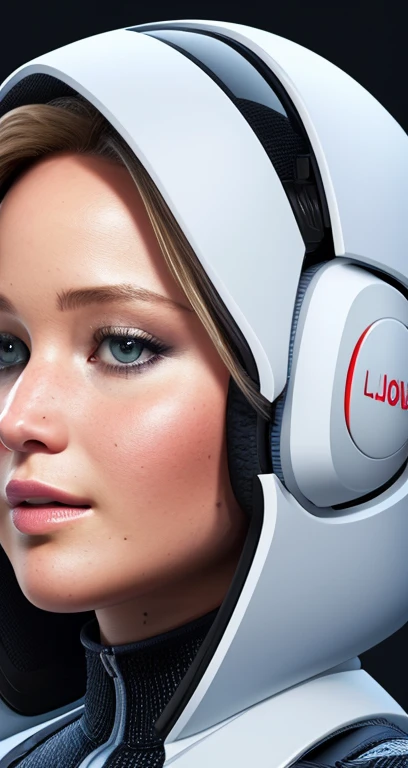 (jennifer lawrence:1.0) face, (audra miller:0.7), beautiful young woman, symmetrical face, , , shaky,
plugged into a console, rendered in zbrush, radiating kindness and purity, glitchfashion,
best quality, masterpiece, ,  