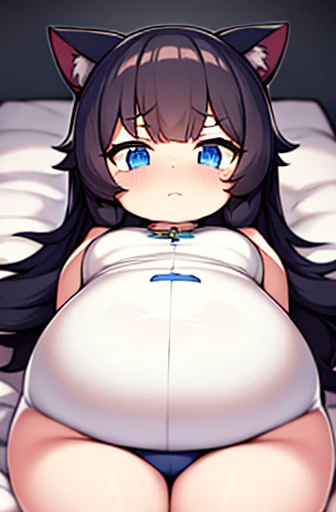 pregnant with many girls, Have cat ears,Pregnant, childbirth, work、A belly so huge that it can&#39;t exist in reality、Belly on the verge of bursting、Looks very painful、small face、Giant belly、Big belly、、masterpiece、embarrassed look、Are fat