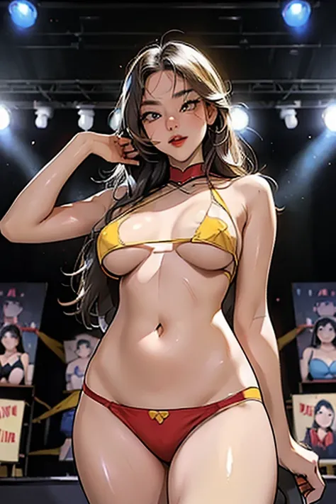 Sexy asian girl , ((sexy girl)) , cabello amarillo , ((gold eyes)) , ((red lips)) , ((long hair yellow)) , ((cutie face)) , close up , ((looking at the audience: 2)) , ((1 chico , male focus , ahegao , tongue out , NSFW , ((Sango sexy)) , ((clear skin)) , ...