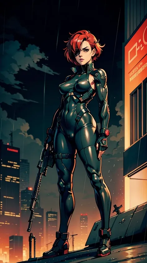 (masterpiece), best quality, expressive eymasterpiece, high-detail, sketch, dino crisis, [solo female], (aim pose, fight with raptor, holding mp5, holding weapons), black bodysuit, gray fabric layer under bodysuit, 30 year, bare shoulders, tactical fingerl...