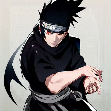 arte de imagem em preto e branco, melhor qualidade, ultra-detalhado, illustration, sasuke uchiha um de cabelo preto, man with bl...