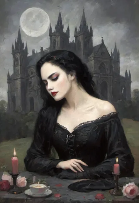 Gothic image of romanticism, com escravos.