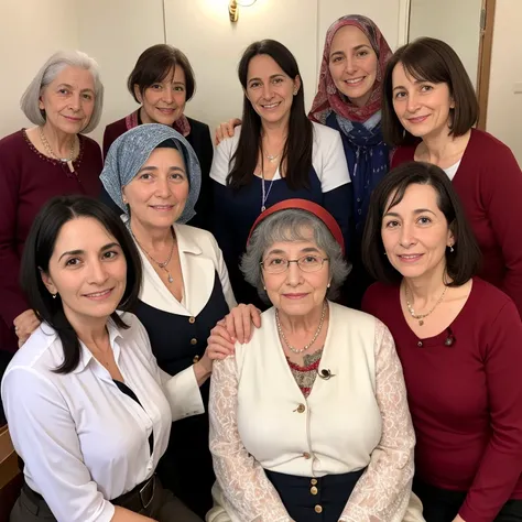 Asmonean jew women group, focus on the face