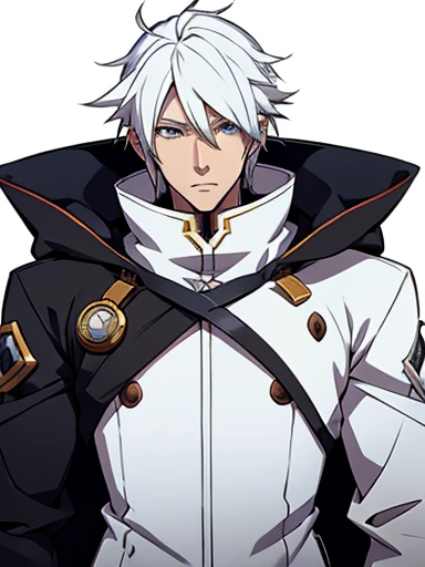 blazblue  ,human Male  ,Clear Skin , white hair , Shepherds Clothing  ,