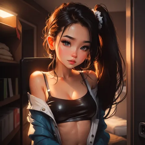 Beautiful 17 year old girl with a medium size perky breast posing for a picture, hyper realistic anime, realistic anime 3 d style, photorealistic anime, seductive anime girl, 3 d anime realistic, artwork in the style of guweiz, realistic anime, anime girl ...