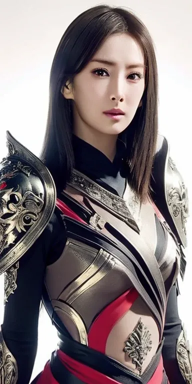 realistic, High resolution, soft light,1 female, alone, hip up, glowing skin, (detailed face), chinese armor