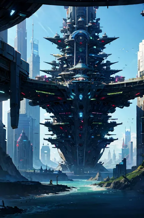 floating futuristic city