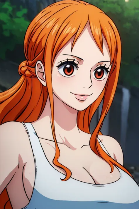 (((masterpiece))), (((best quality))), ((ultra-detailed)), (highly detailed CG illustration), Nami, (nsfw:1.2), (masterpiece:1.5), Detailed Photo, Smiling, Sexy, (Best Quality: 1.4), (1girl), Beautiful Face, (Orange Hair, long Hair: 1.3), Beautiful Hairsty...