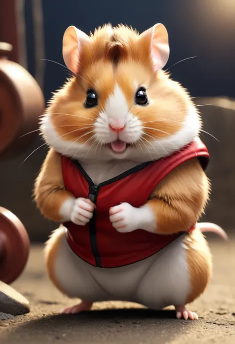 Anthropomorphic hamster，muscle、macho