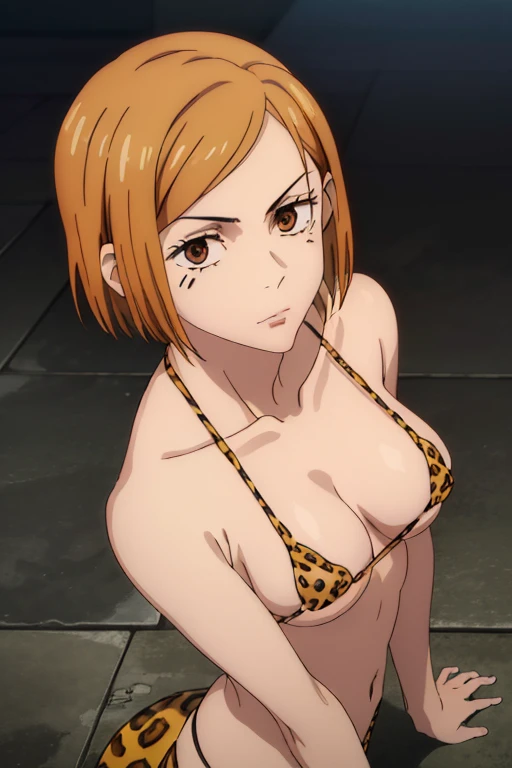 (masterpiece), (highest quality), (Super detailed), (best illustrations), (best shadow), (disorganized), nobarakugisakinova, short hair, orange hair, ((brown eyes)), kugisaki nobara, , 1 girl, alone, ,bangs, gakuran, closed mouth, looking at the viewer, ((...