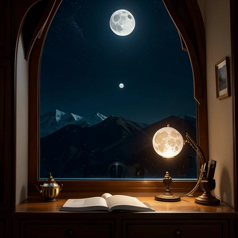 A lamp, but the moon is at the top. moon lamp