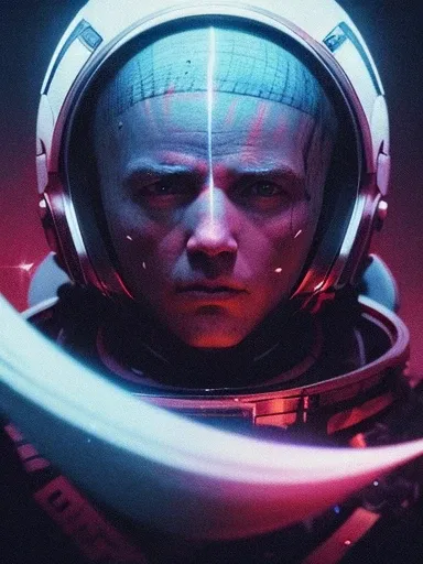 astronaut, horror poster 9 0 s, cosmic horror, abstract, ghostly, arcade, duotone, poltergeist, lets get weird, intricate, elegant, highly detailed, digital painting, artstation, smooth, sharp focus, art by mondo, julian del rey and greg rutkowski, david l...