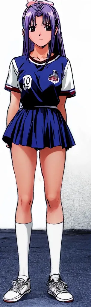 Momoko Koigakubo, a tall girl with beautiful legs, is standing from behind with her legs spread to the side in a white gym uniform and light navy blue bloomers that look like panties.。