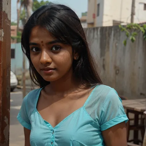 A cute Tamil girl having cute eyes fair skin in  