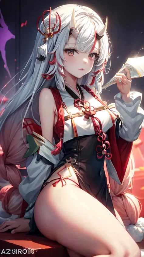 Anime girl sitting on chair in white dress, cute anime waifu in a nice dress, azur lane style, Guweiz in Pixiv ArtStation, trending on artstation pixiv, Guweiz on ArtStation Pixiv, Anime goddess, onmyoji, trending on cgstation, style of anime4 K, Guviz, pe...