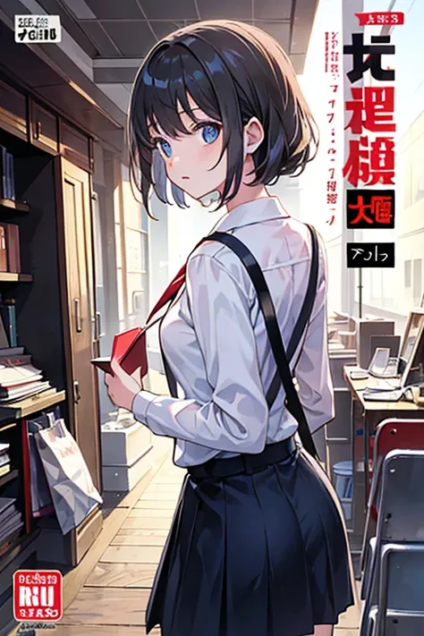 A cover book of a girl looking behind her, with the title that says "Idiot"