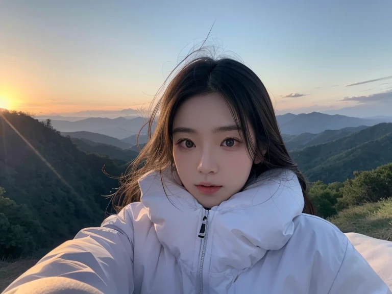 Yaqing faces the distance，Eyes determined，Background may contain sunrise or sunset，Symbolizes the end and the beginning，As time passes and self-growth。
