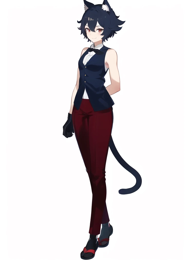 Female anime character with cat tail and cat tail, Full body in costume, one character whole body, Possibility of whole body use, anime cat girl, character full body portrait, anime Full body illustration, !!full body portrait!!, charming cat girl, Attract...