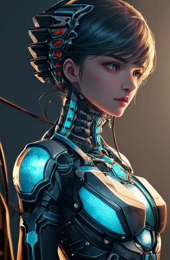 1mechanical girl,((ultra realistic details)), portrait, global illumination, shadows, octane render, 8k, ultra sharp,metal,intricate, ornaments detailed, cold colors, egypician detail, highly intricate details, realistic light, trending on cgsociety, glowi...