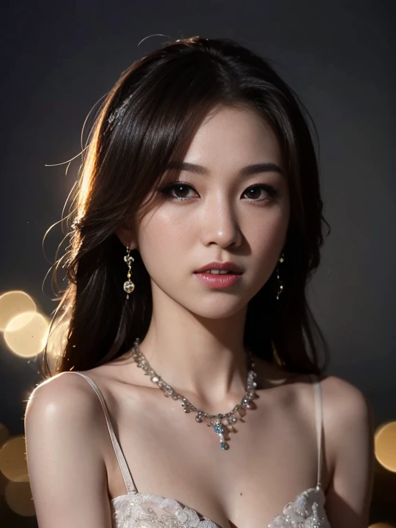 best quality, masterpiece, highres, 1girl,china wedding dress,hair ornament,necklace, jewelry,Beautiful face,slender, small breasts, tyndall effect,photorealistic, dark studio, rim lighting, two tone lighting,(high detailed skin:1.2), 8k uhd, dslr, soft li...