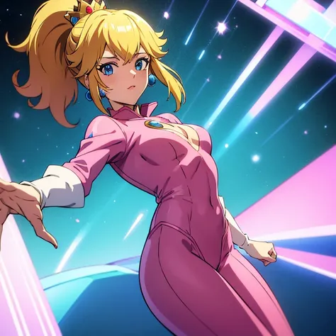 ((best quality)), ((masterpiece)), (perfect hands). (detailed), perfect face, expressive eyes, princess peach hair in ponytail, ...