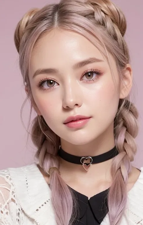 portrait of a sweet casual look hairstyle for spring and summer, a close up of a realistic person with a cute face and a round c...