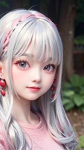 The arrival of autumn、small face、 (alone:1.5,)Super detailed,明るいcolor, very beautiful detailed anime face and eyes, look straight,  shiny_skin,girl, (((虹colorの髪, colorful hair, half silver、half pink hair: 1.2))), 、shiny hair, delicate beautiful face, blush...