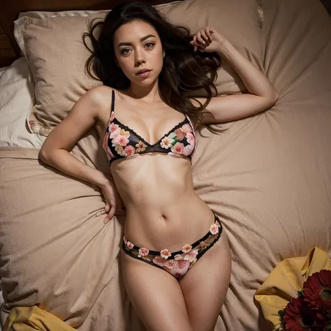 Aubrey Plaza dressed as a sexy flower